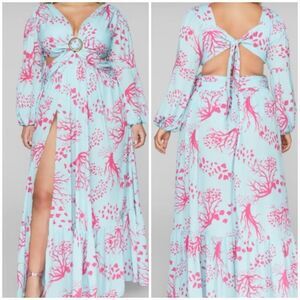 FTF Gabriella Abstract Print Maxi Dress, NWT